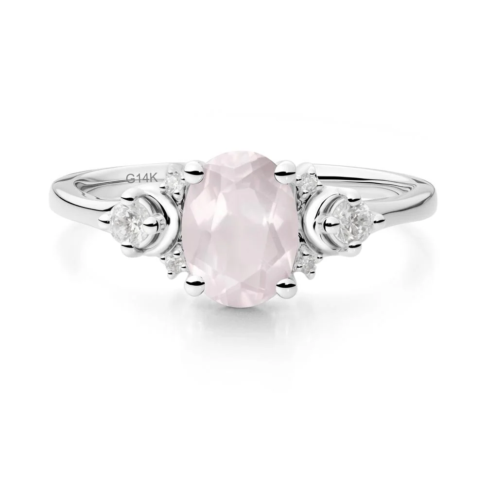 Crescent Moon Inspired Rose Quartz Ring
