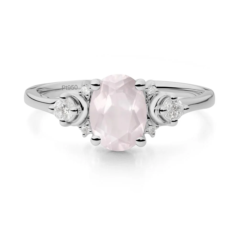 Crescent Moon Inspired Rose Quartz Ring - Image 2