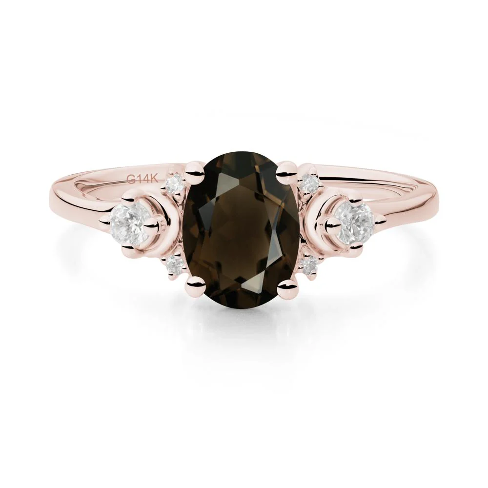 Crescent Moon Inspired Smoky Quartz Ring - Image 2