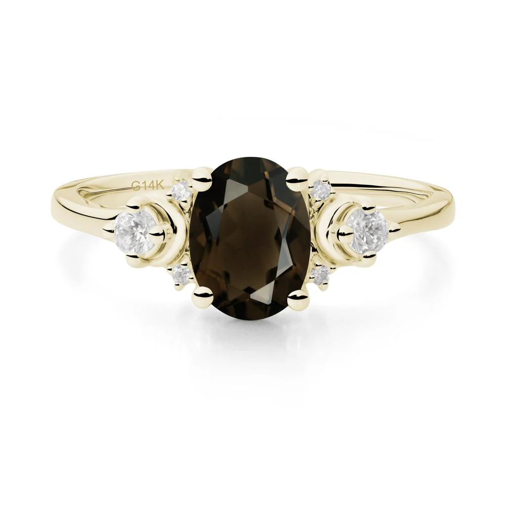 Crescent Moon Inspired Smoky Quartz Ring - Image 4