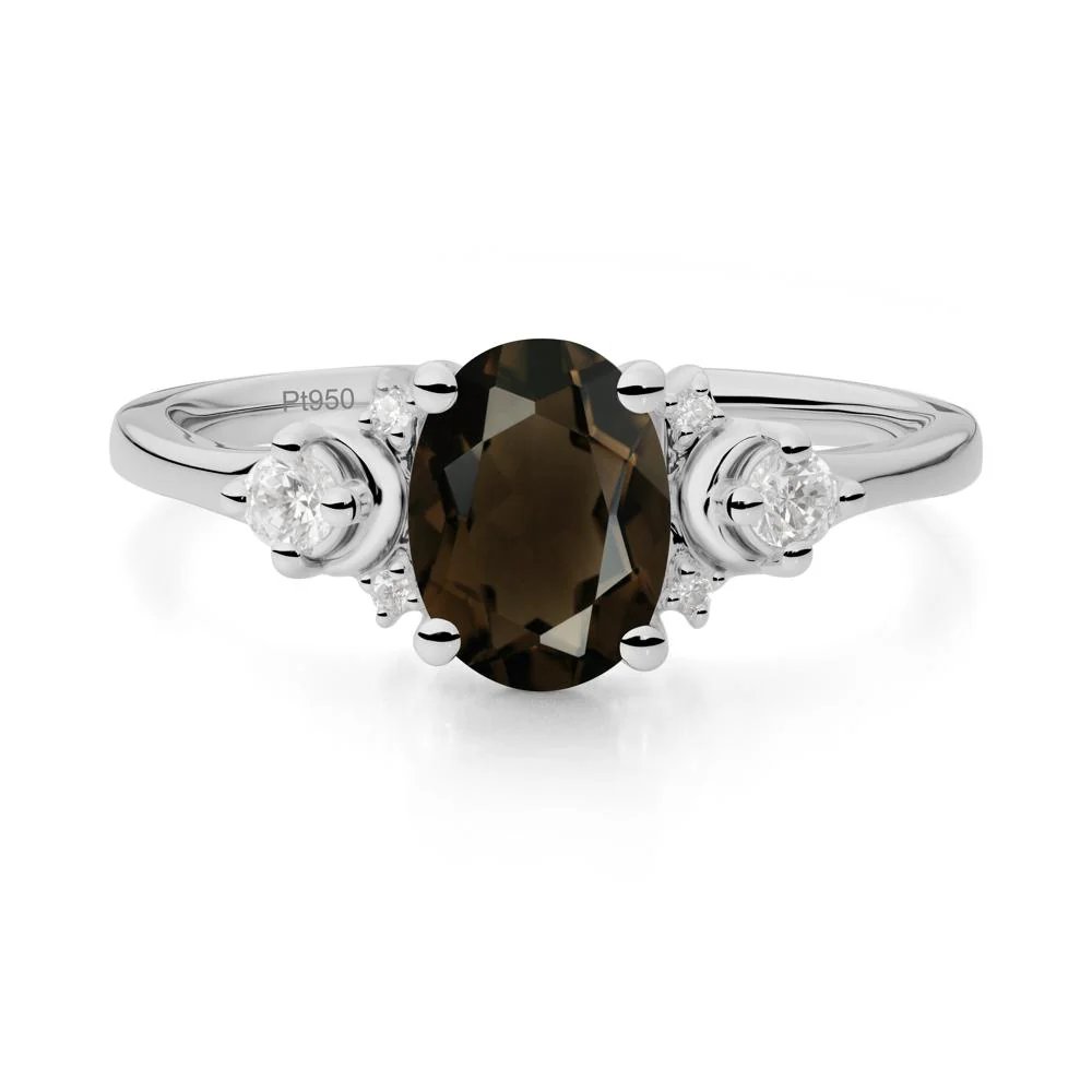 Crescent Moon Inspired Smoky Quartz Ring - Image 5