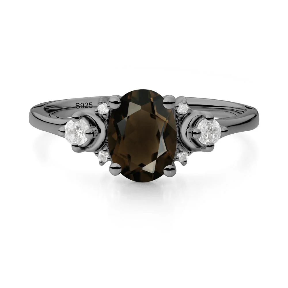Crescent Moon Inspired Smoky Quartz Ring - Image 6