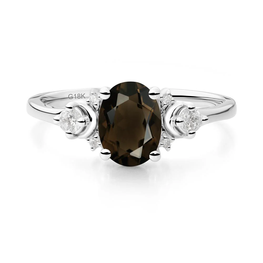 Crescent Moon Inspired Smoky Quartz Ring - Image 7
