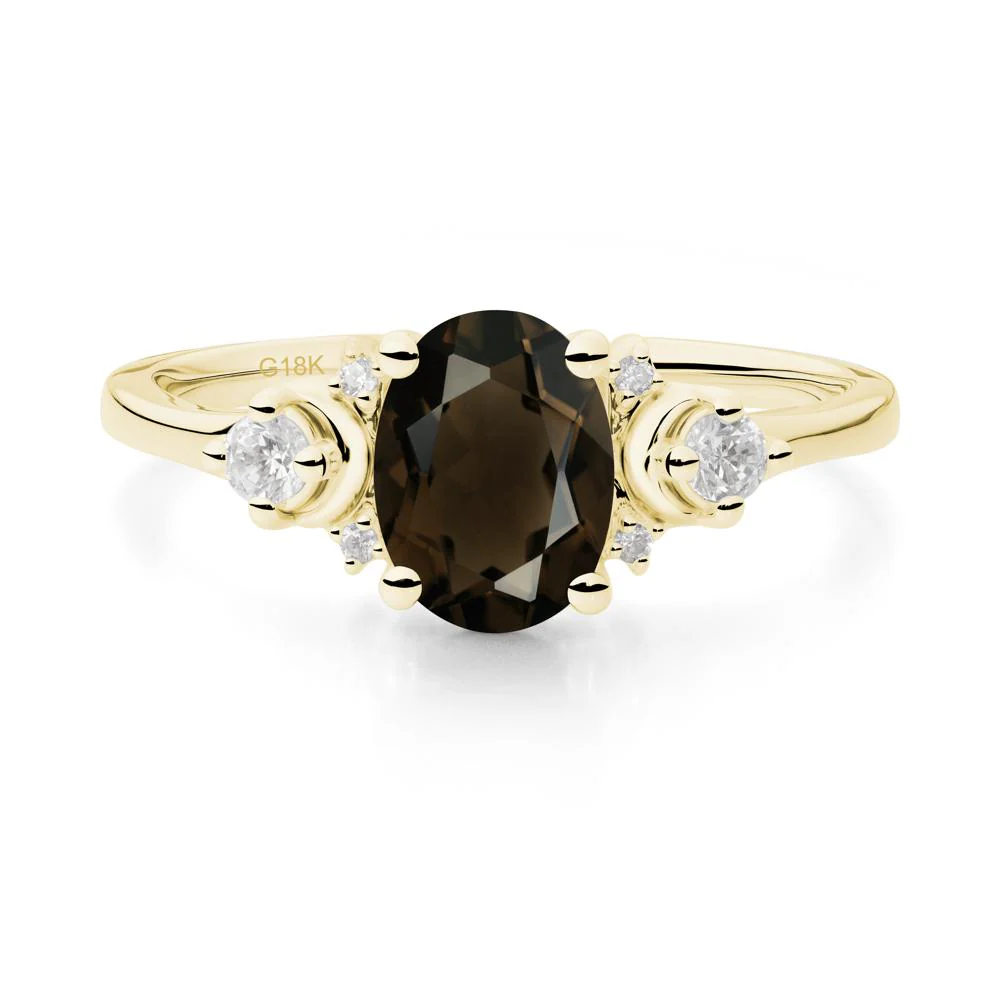 Crescent Moon Inspired Smoky Quartz Ring - Image 8