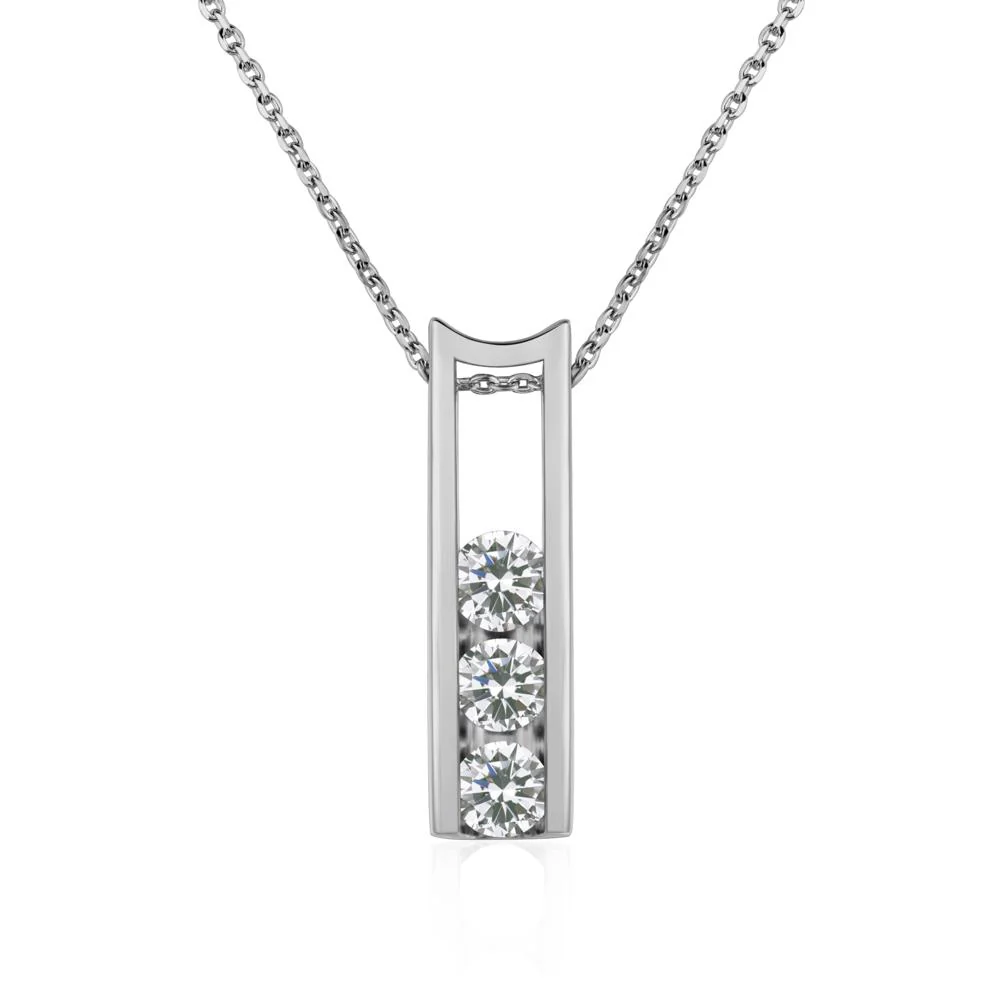 Cubic Zirconia 3 Stones Mothers Necklace - Image 6