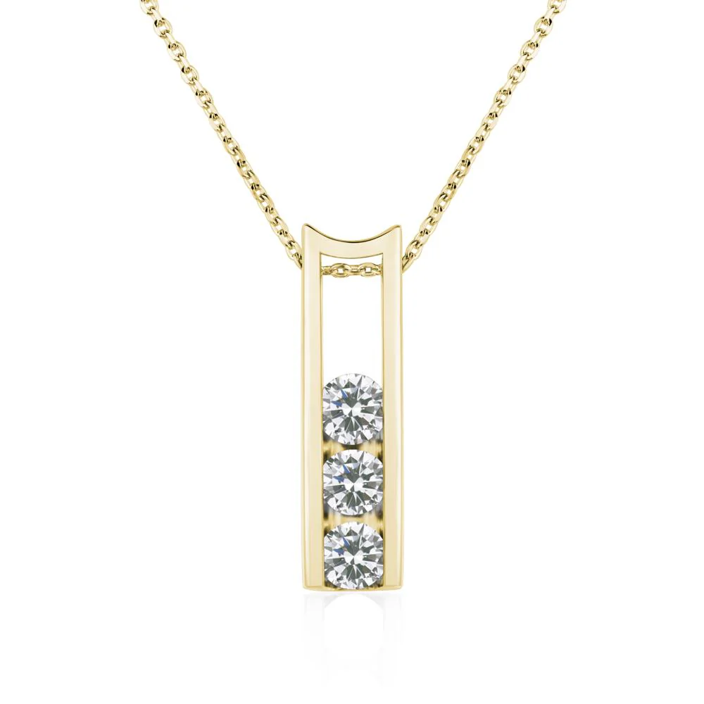 Cubic Zirconia 3 Stones Mothers Necklace - Image 8
