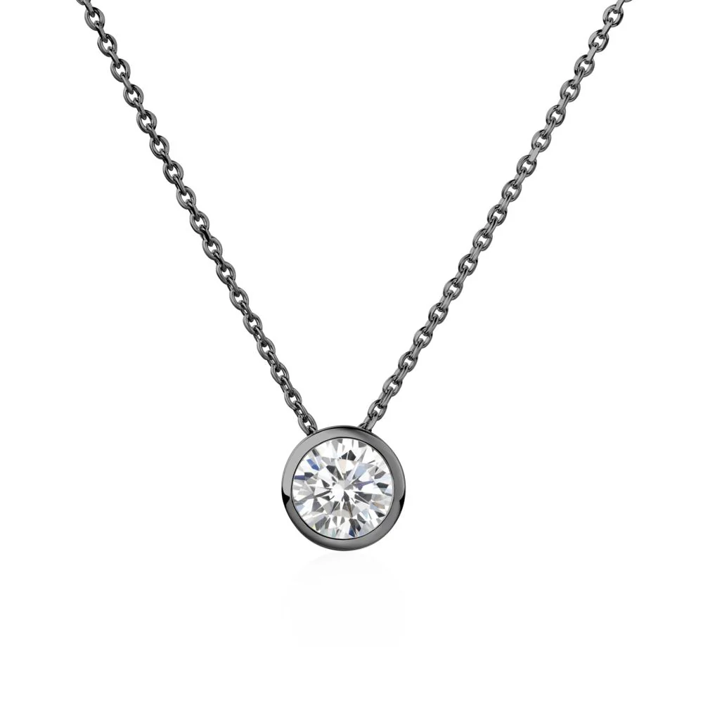 Cubic Zirconia Bezel Solitaire Necklace - Image 6