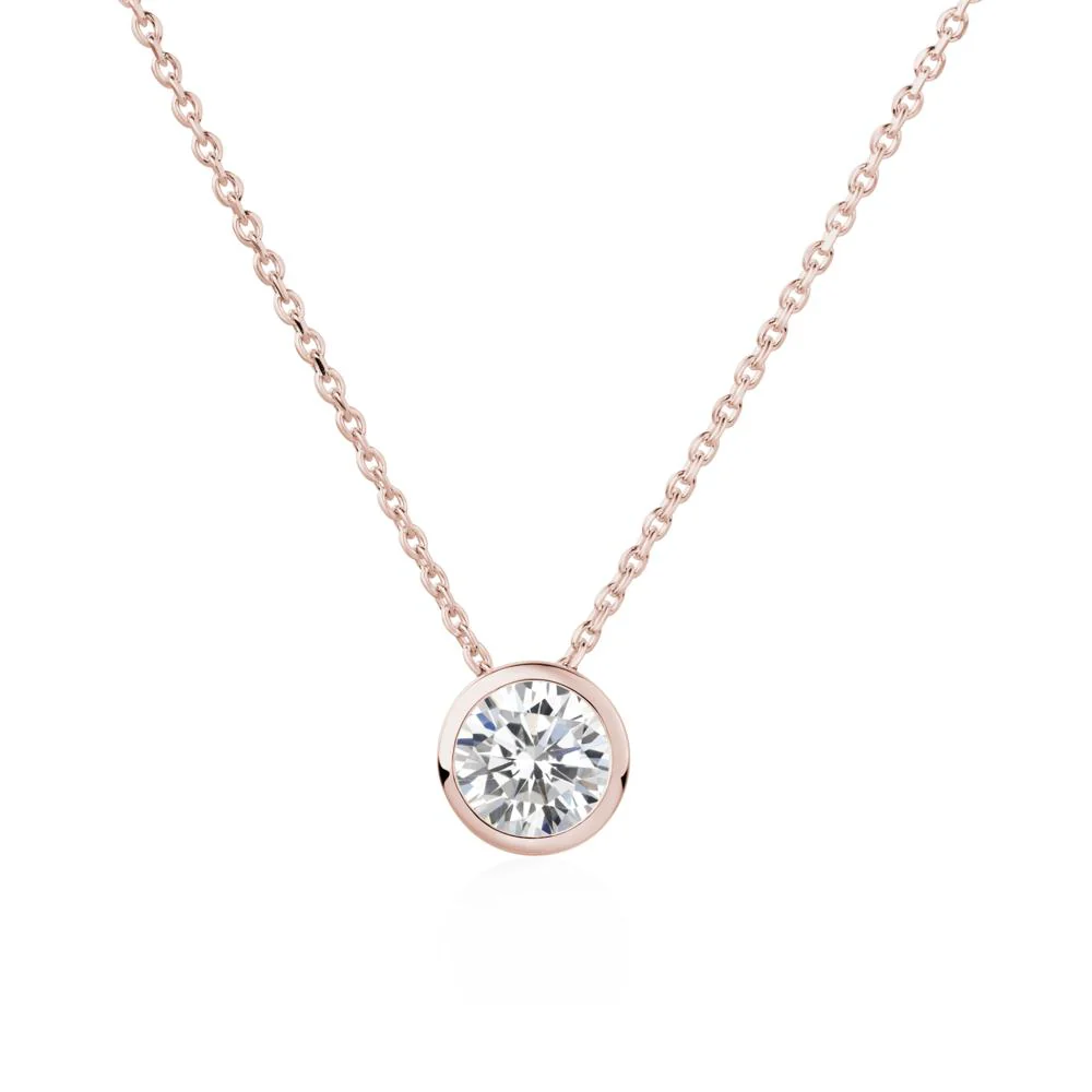Cubic Zirconia Bezel Solitaire Necklace - Image 7