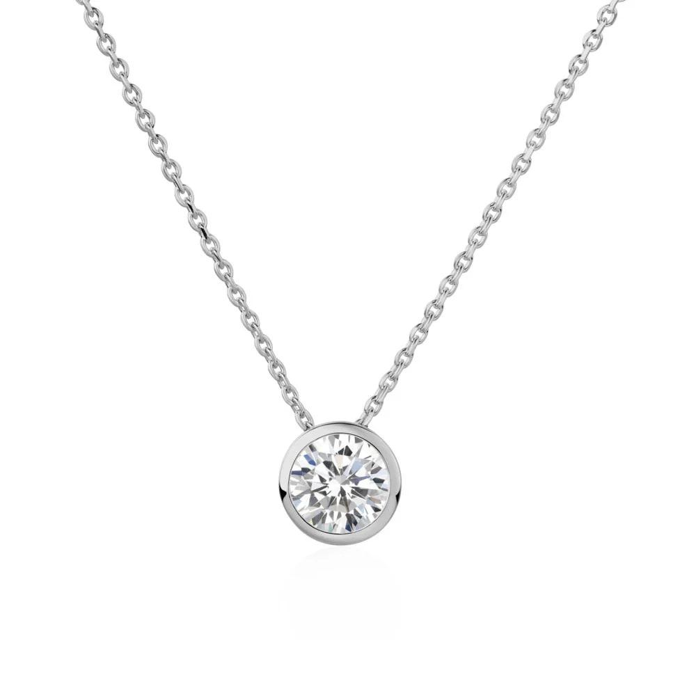 Cubic Zirconia Bezel Solitaire Necklace - Image 9