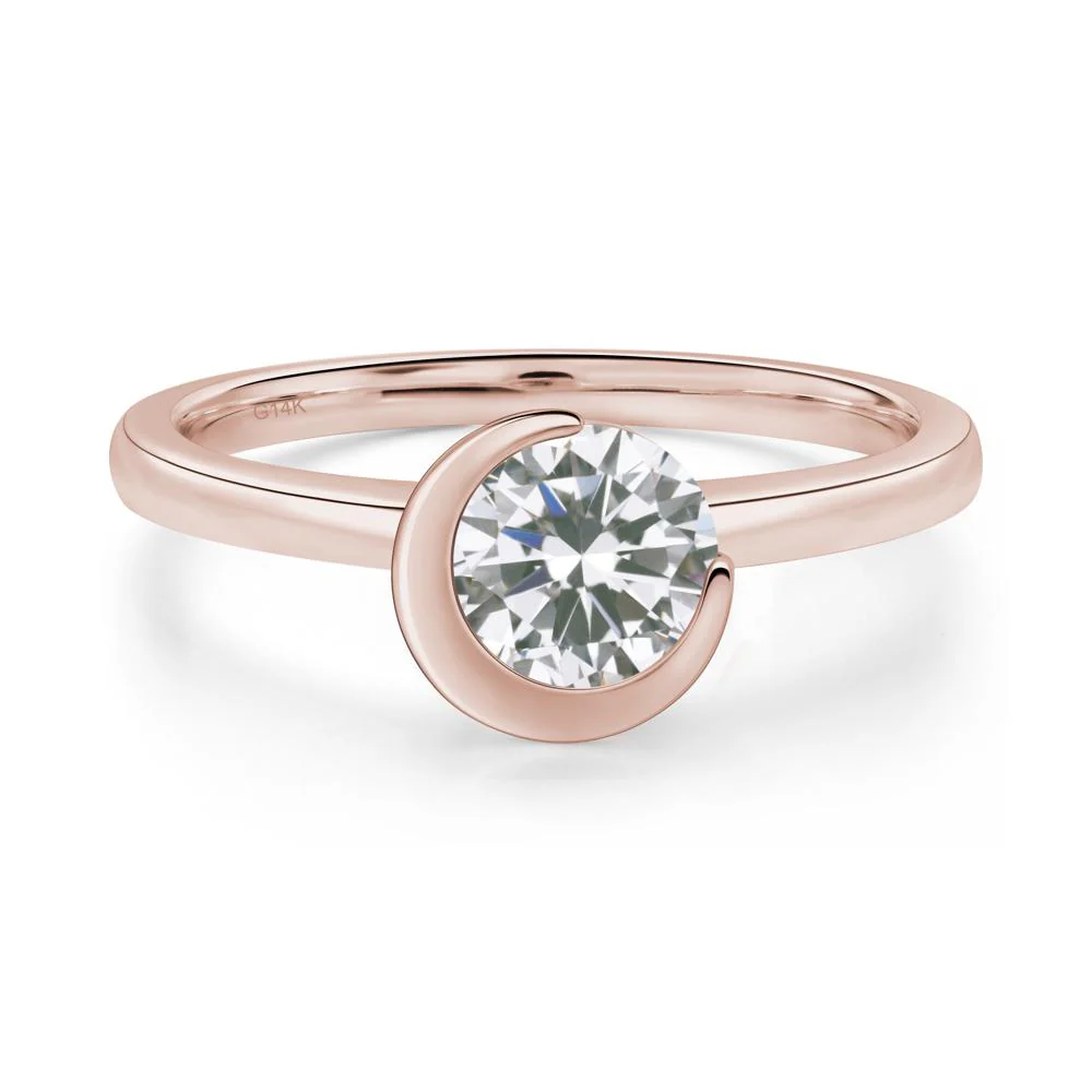 Cubic Zirconia Crescent Moon Ring - Image 4