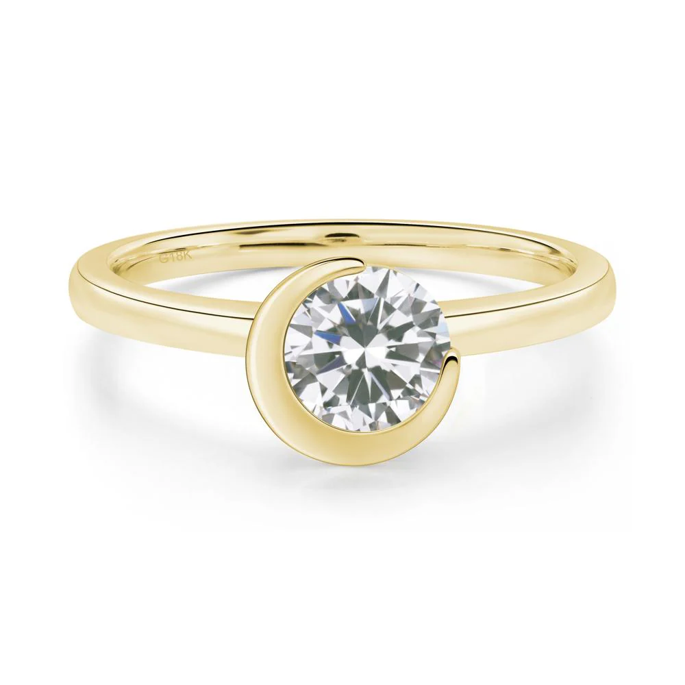 Cubic Zirconia Crescent Moon Ring - Image 6