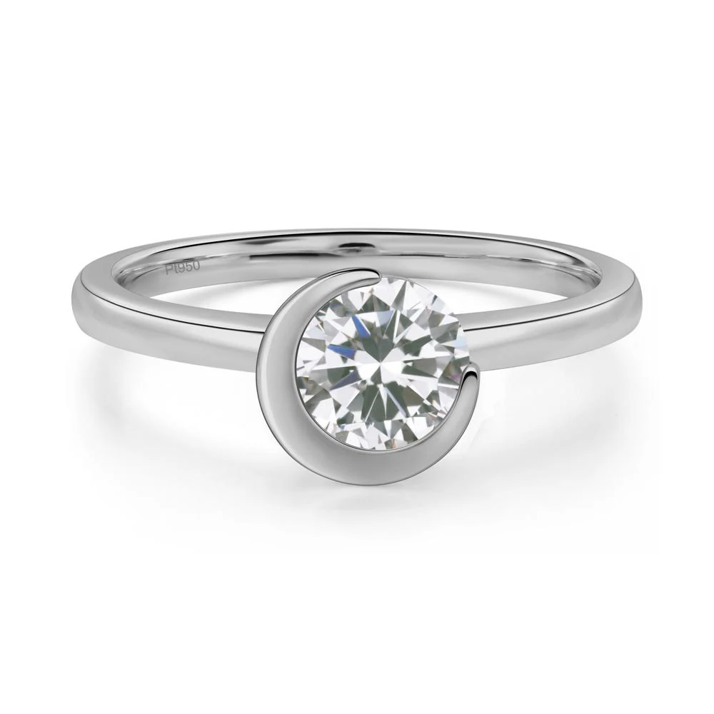 Cubic Zirconia Crescent Moon Ring - Image 7