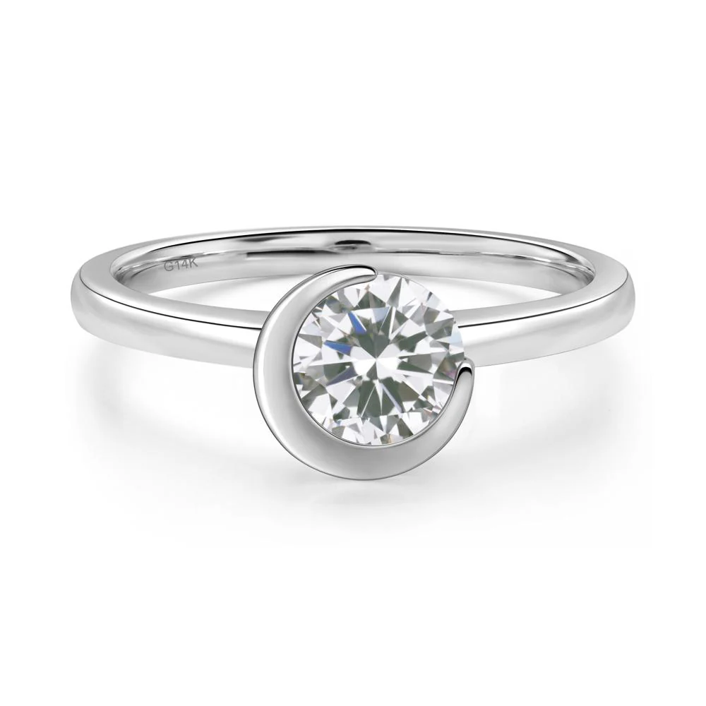 Cubic Zirconia Crescent Moon Ring - Image 8