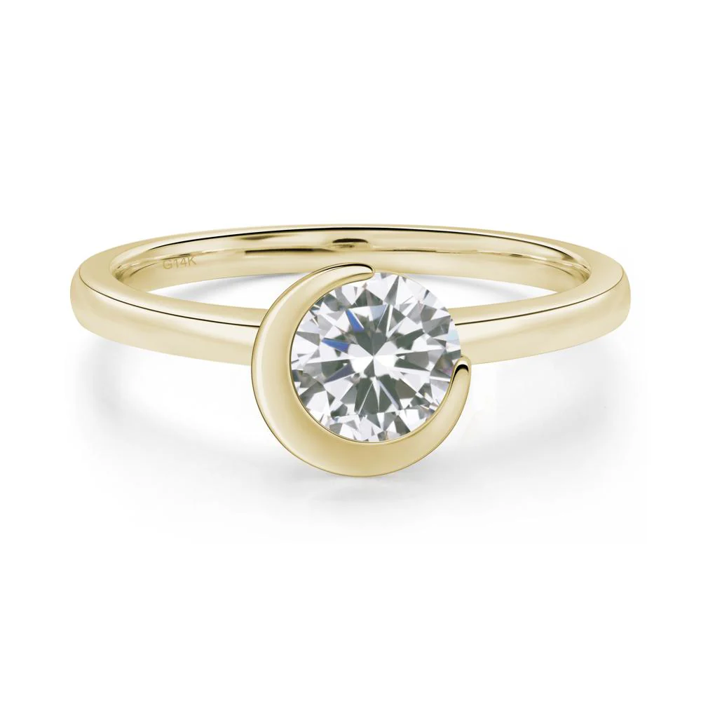 Cubic Zirconia Crescent Moon Ring - Image 9