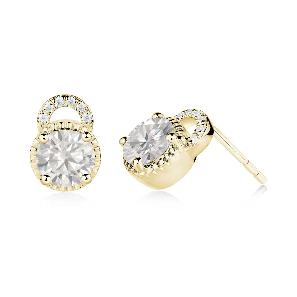Cubic Zirconia Earrings with Sculpted Halo - Image 4