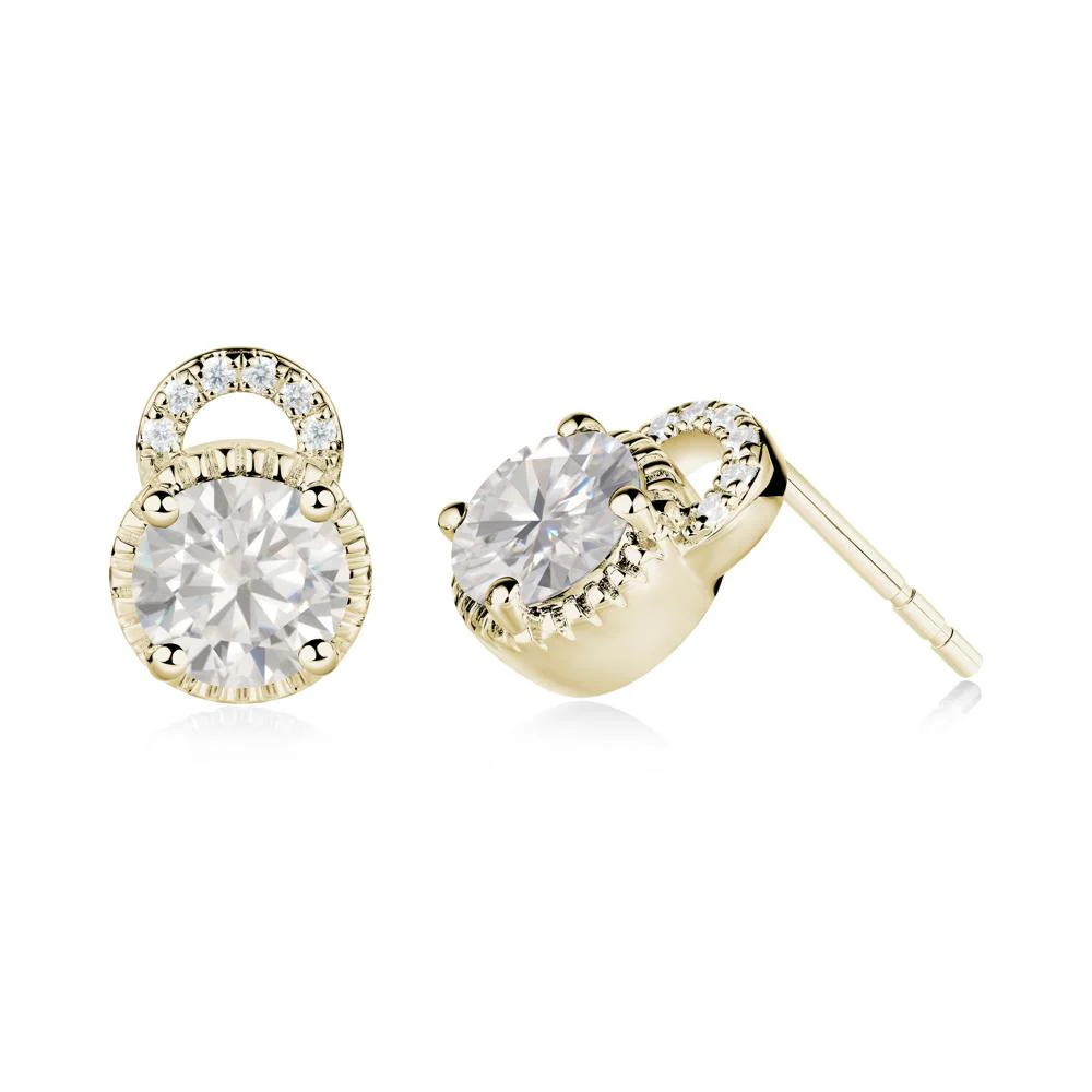 Cubic Zirconia Earrings with Sculpted Halo - Image 7