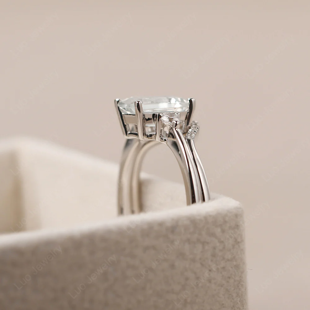 Cubic Zirconia Engagement Ring with Band - Image 6