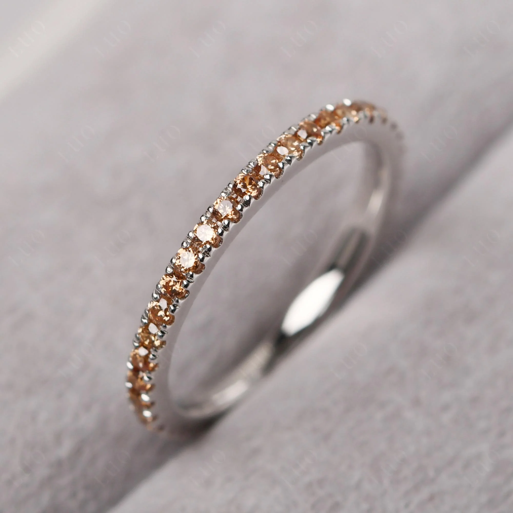 Champagne Cubic Zirconia Pave Eternity Ring - Image 10