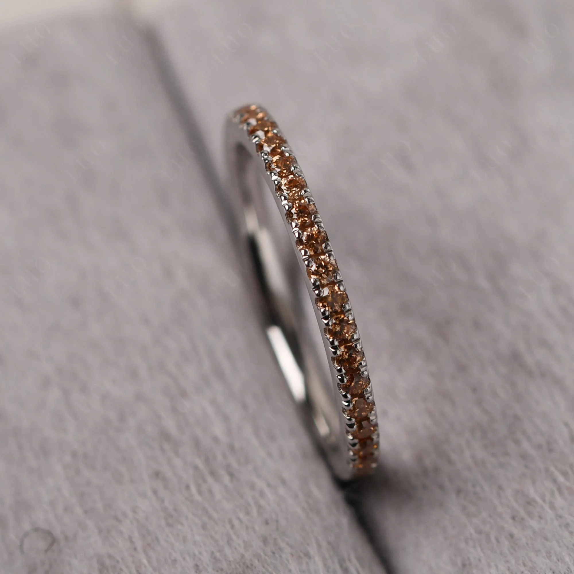 Champagne Cubic Zirconia Pave Eternity Ring - Image 11