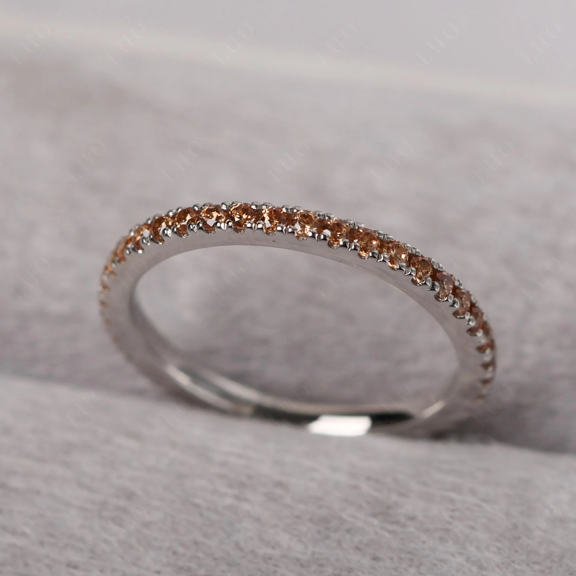 Champagne Cubic Zirconia Pave Eternity Ring - Image 12