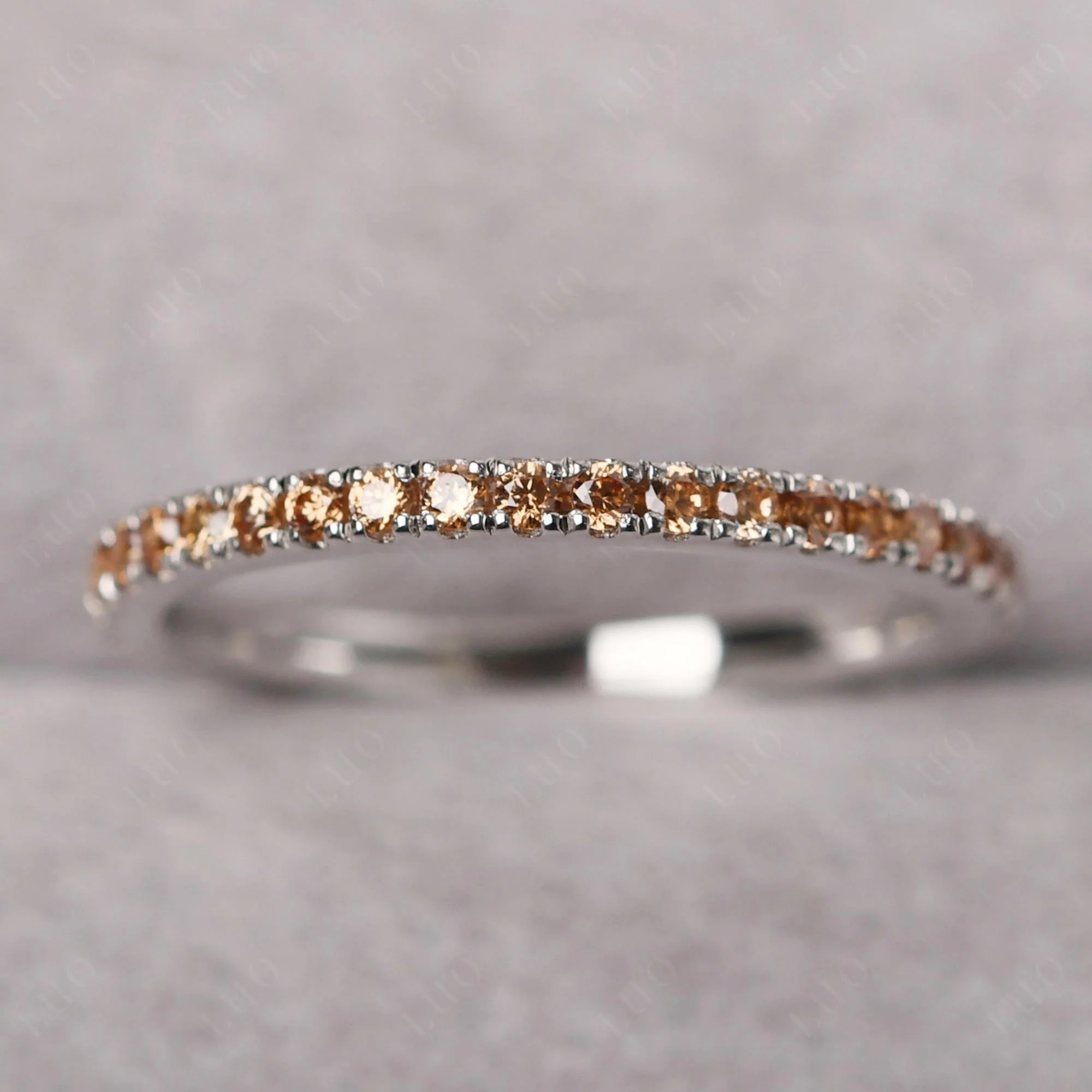 Champagne Cubic Zirconia Pave Eternity Ring - Image 13