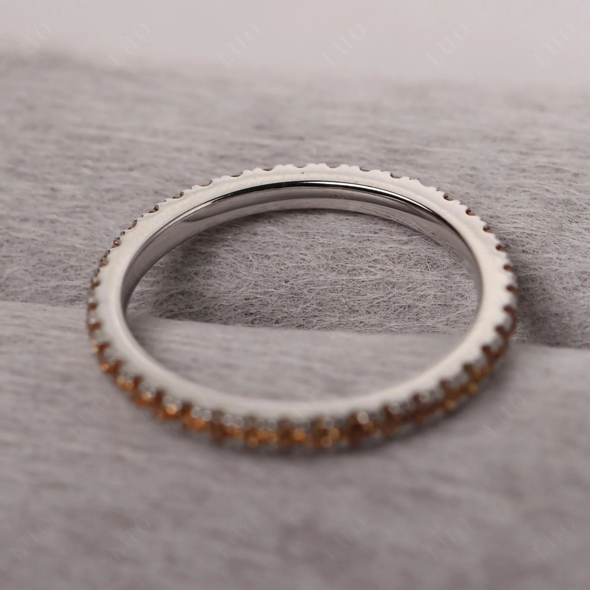 Champagne Cubic Zirconia Pave Eternity Ring - Image 14