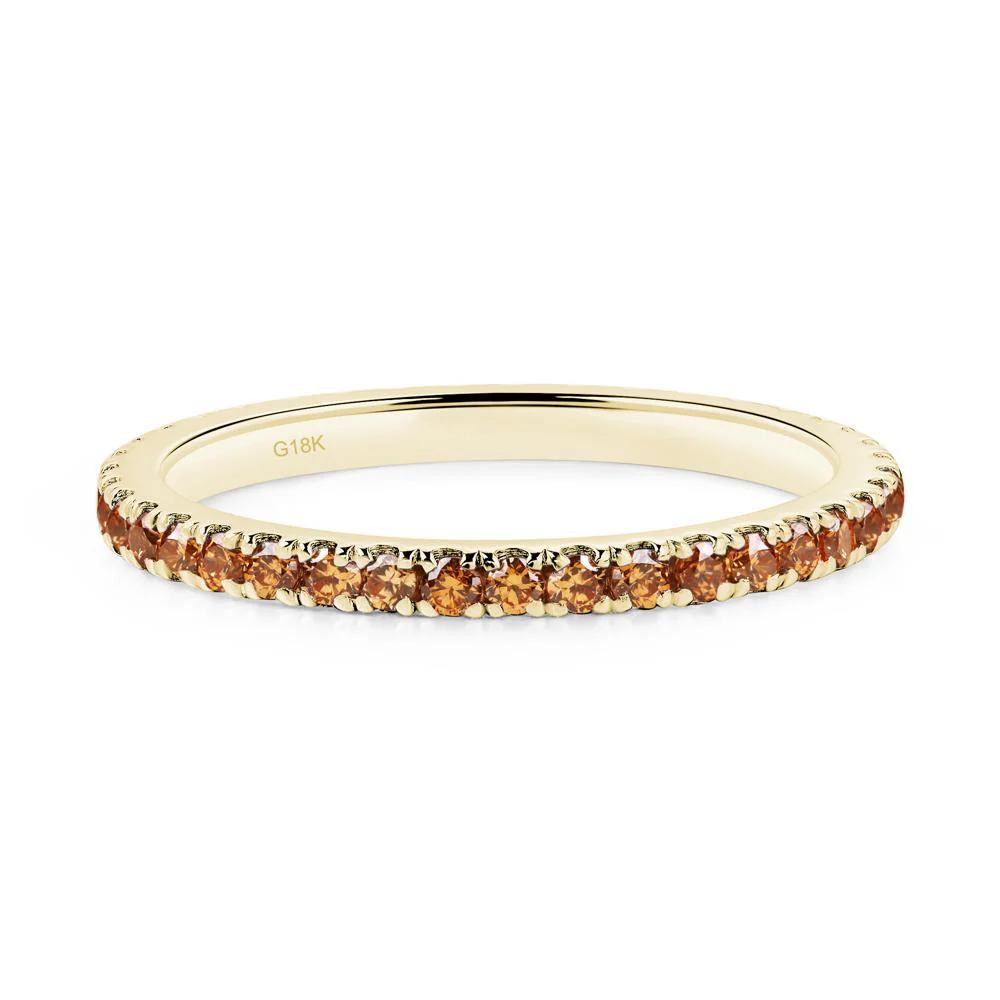 Champagne Cubic Zirconia Pave Eternity Ring - Image 8