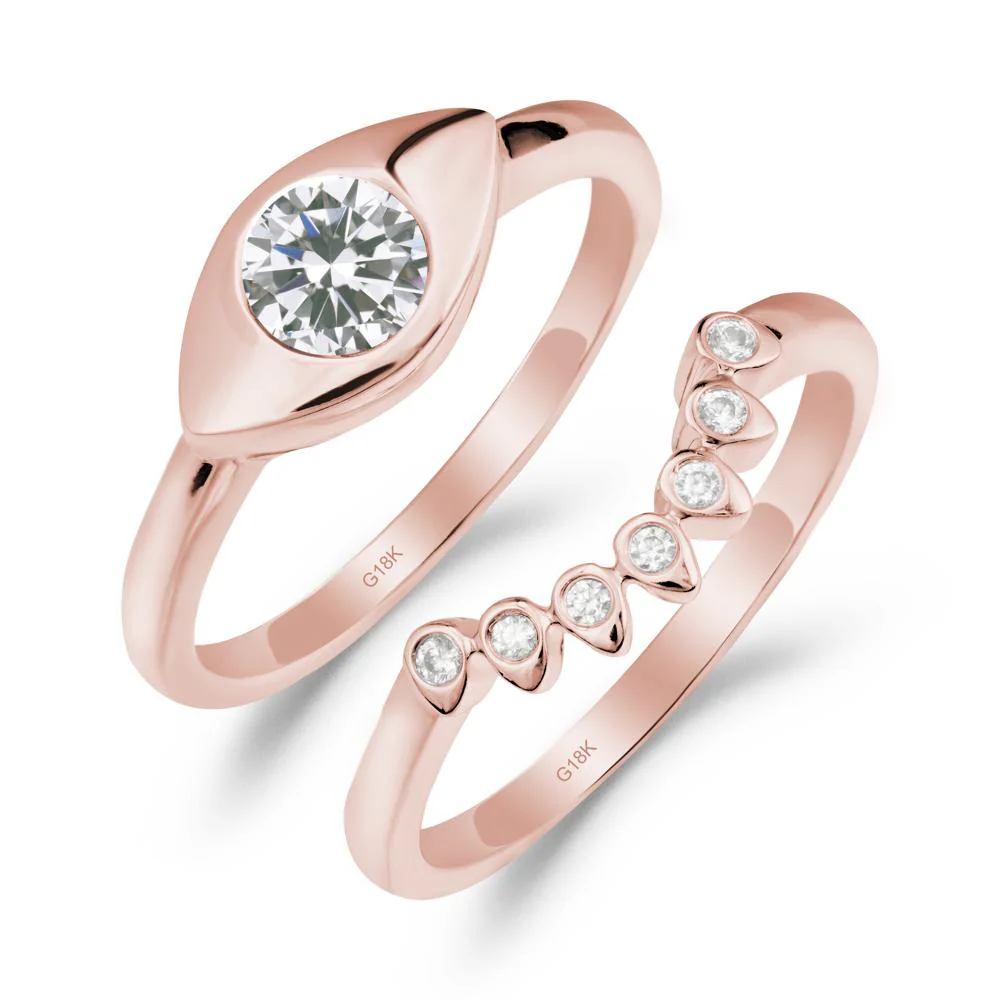 Cubic Zirconia Evil Eye Ring Set - Image 2