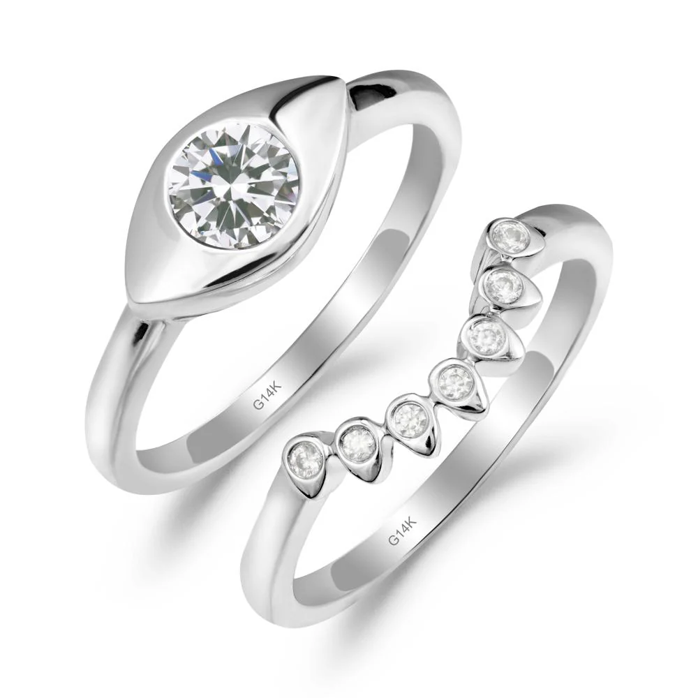 Cubic Zirconia Evil Eye Ring Set - Image 3