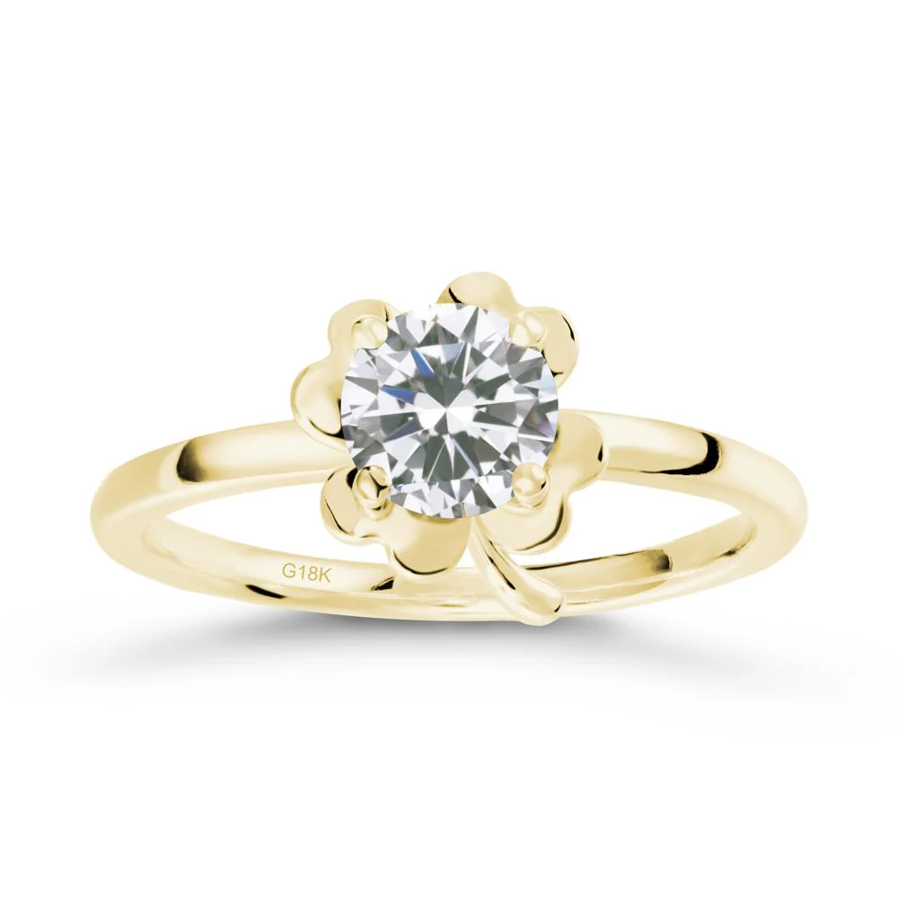 Cubic Zirconia Four Leaf Clover Creative Ring - Image 6