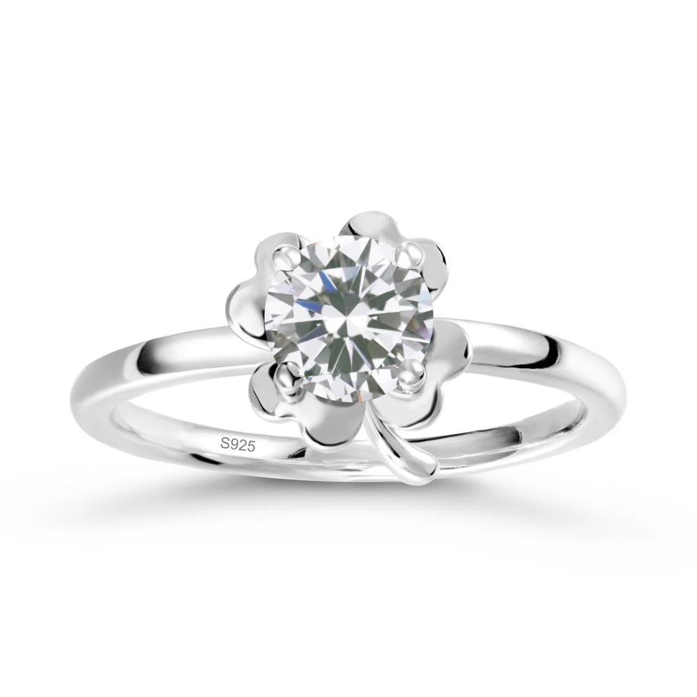 Cubic Zirconia Four Leaf Clover Creative Ring - Image 9