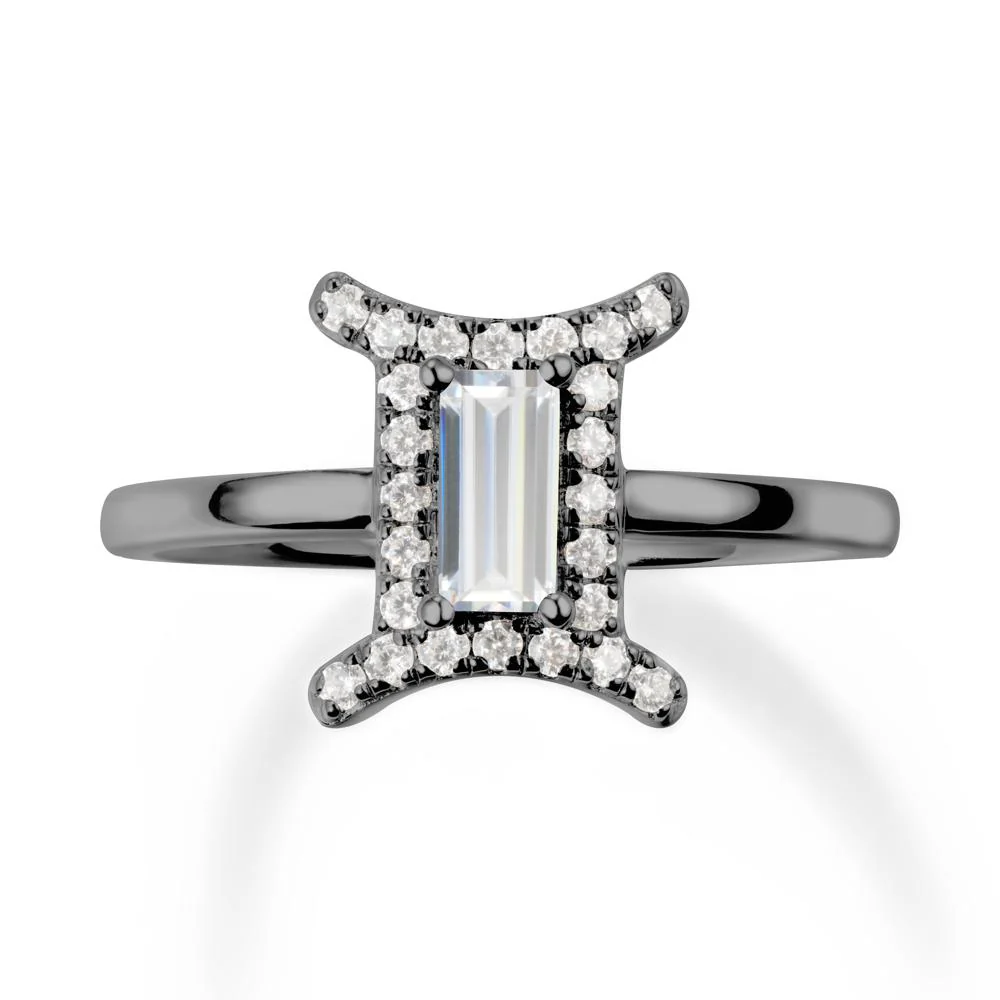Cubic Zirconia Gemini Zodiac Halo Ring-Kind & Curious