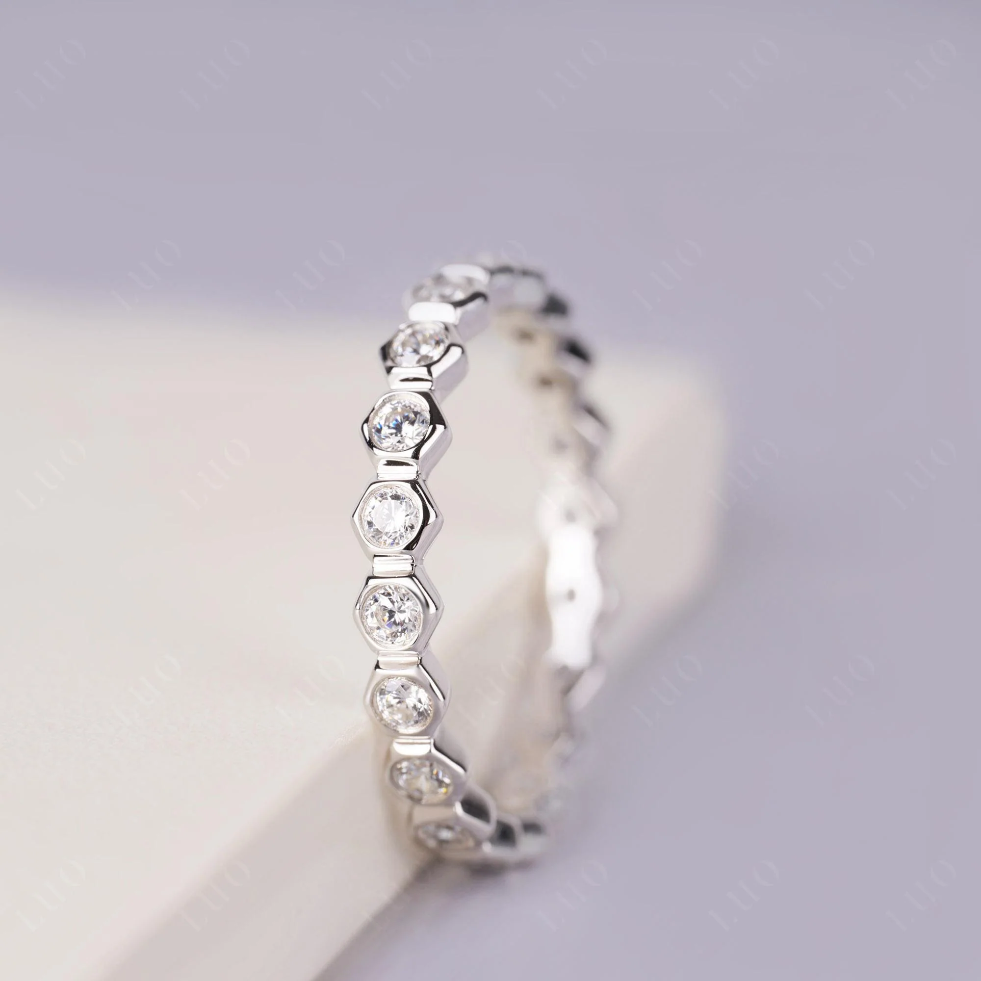 Cubic Zirconia Honeycomb Ring - Image 2