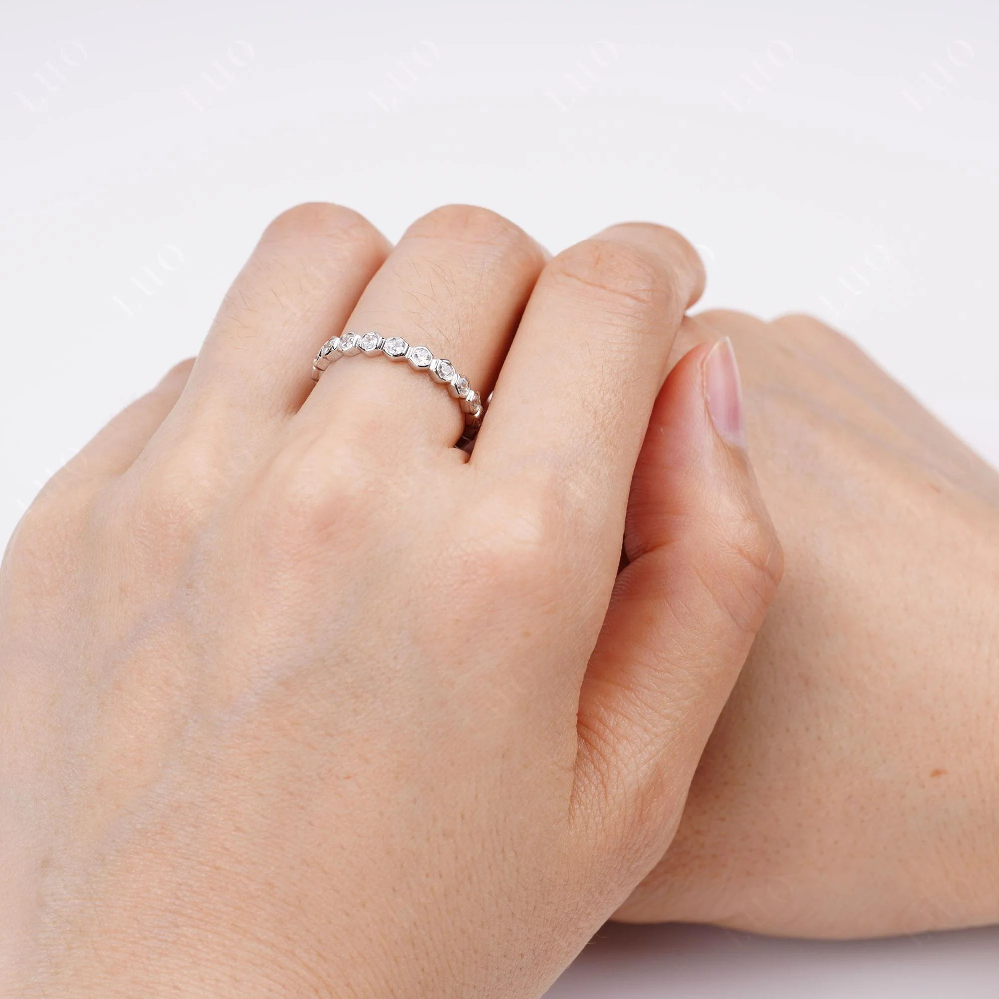 Cubic Zirconia Honeycomb Ring - Image 4
