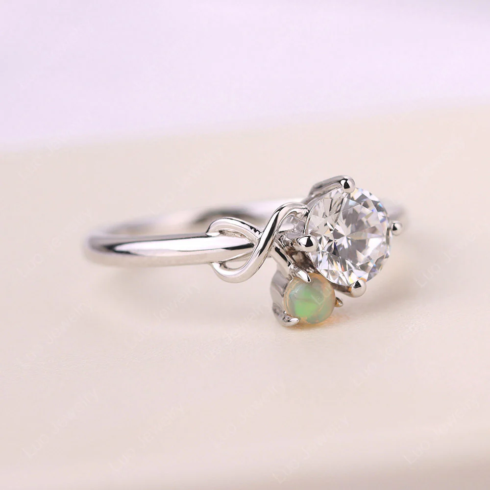 Petite Cubic Zirconia Infinity Engagement Ring - Image 3