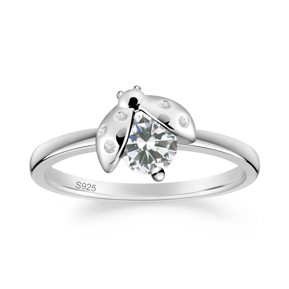 Cubic Zirconia Ladybug Ring - Image 3