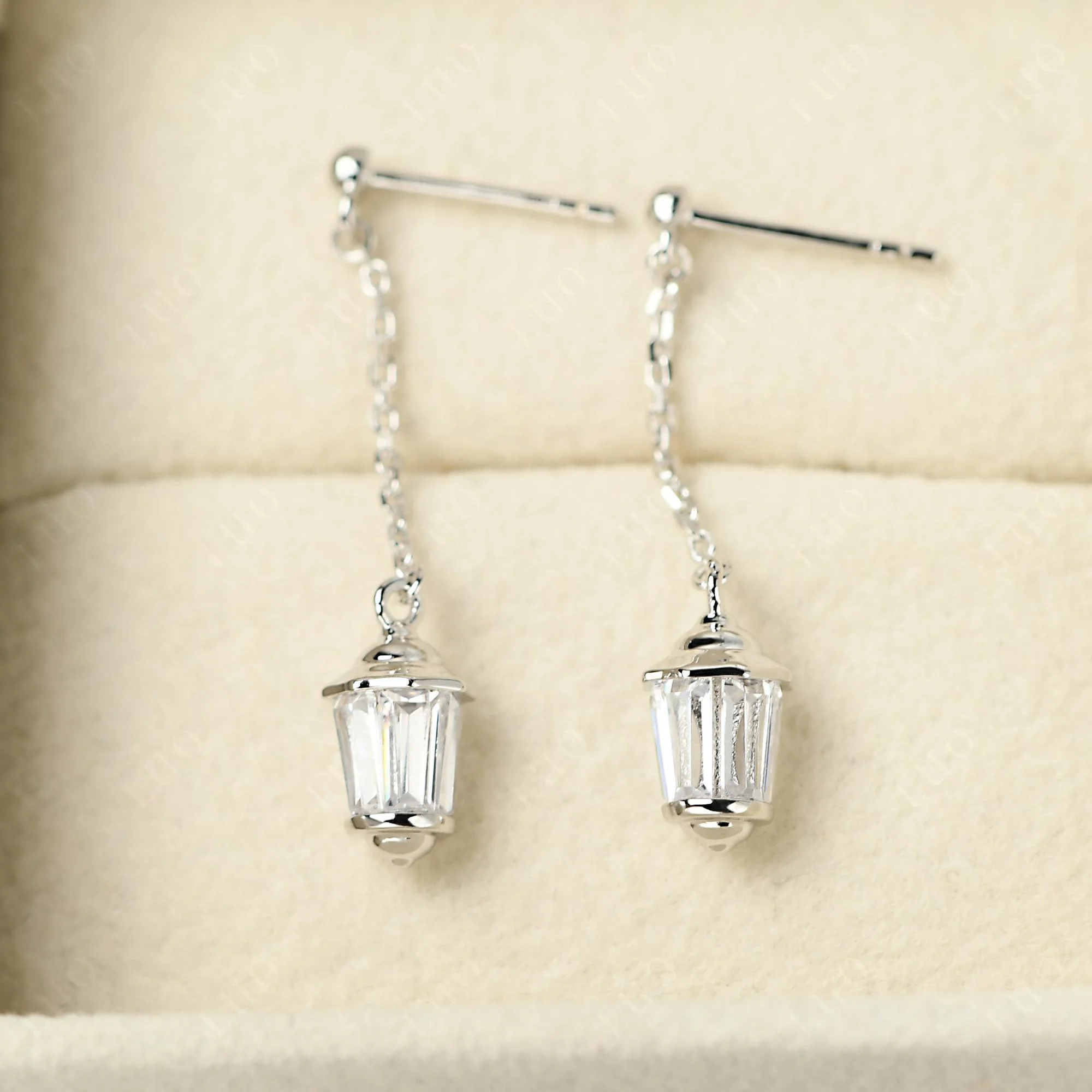Cubic Zirconia Lantern Dangle Earrings - Image 12
