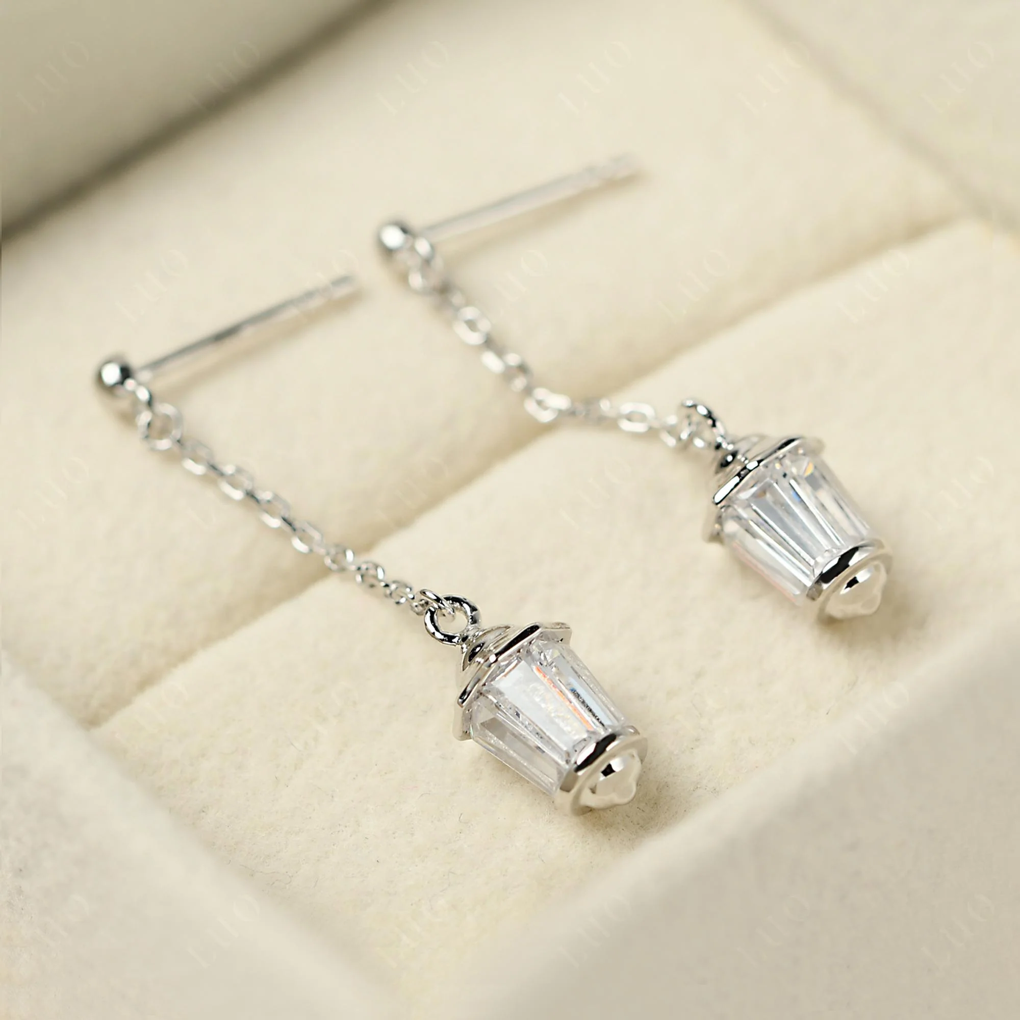 Cubic Zirconia Lantern Dangle Earrings - Image 13