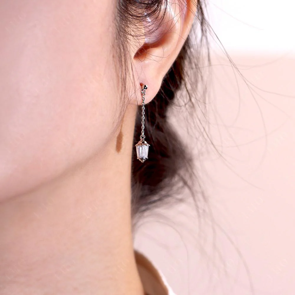 Cubic Zirconia Lantern Dangle Earrings - Image 15