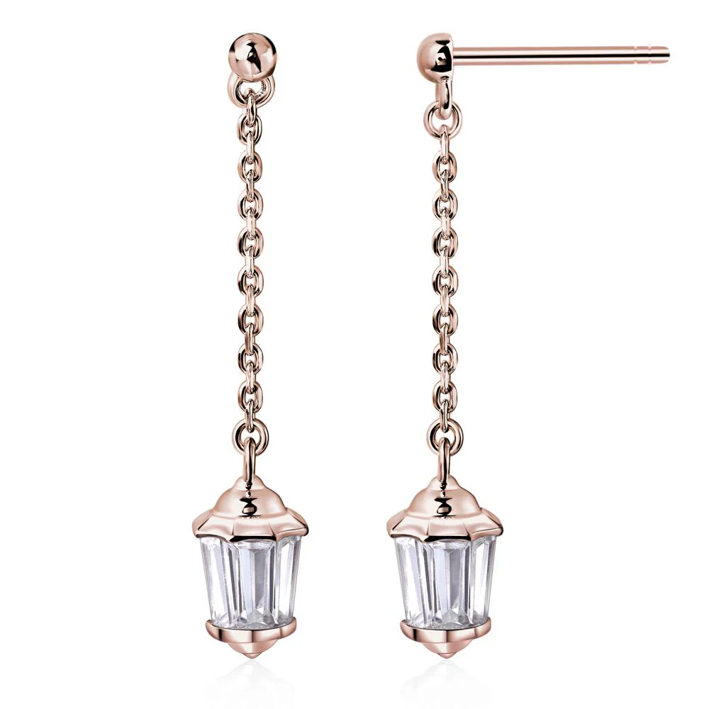 Cubic Zirconia Lantern Dangle Earrings - Image 5