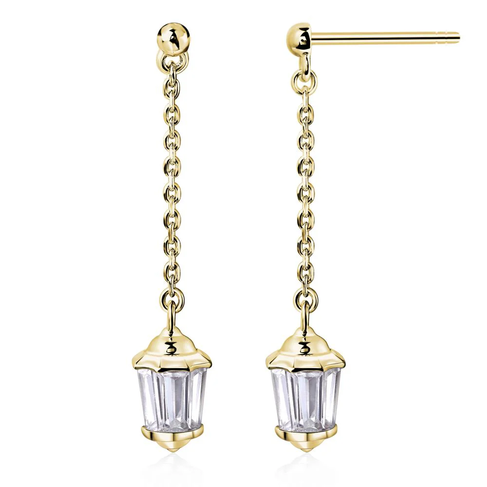 Cubic Zirconia Lantern Dangle Earrings - Image 8