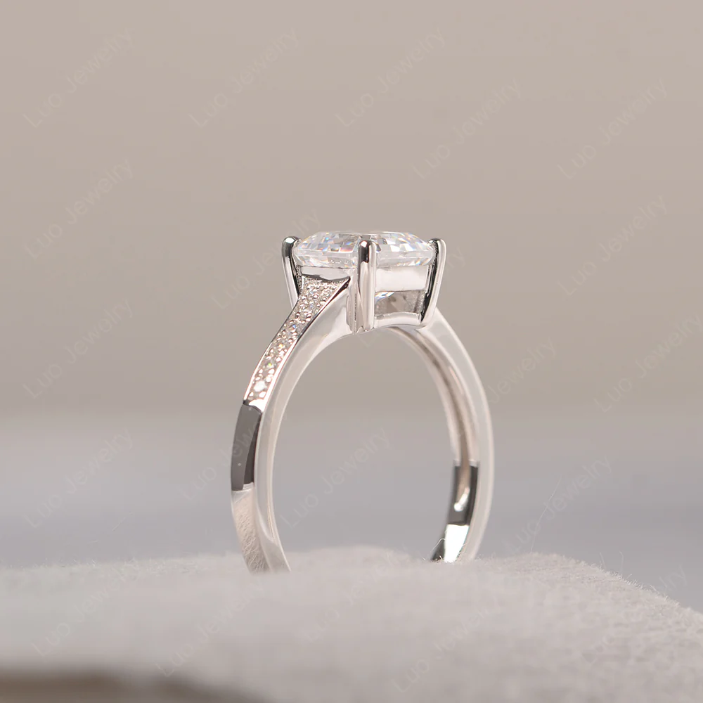 Cubic Zirconia Asscher Cut Ring - Image 4