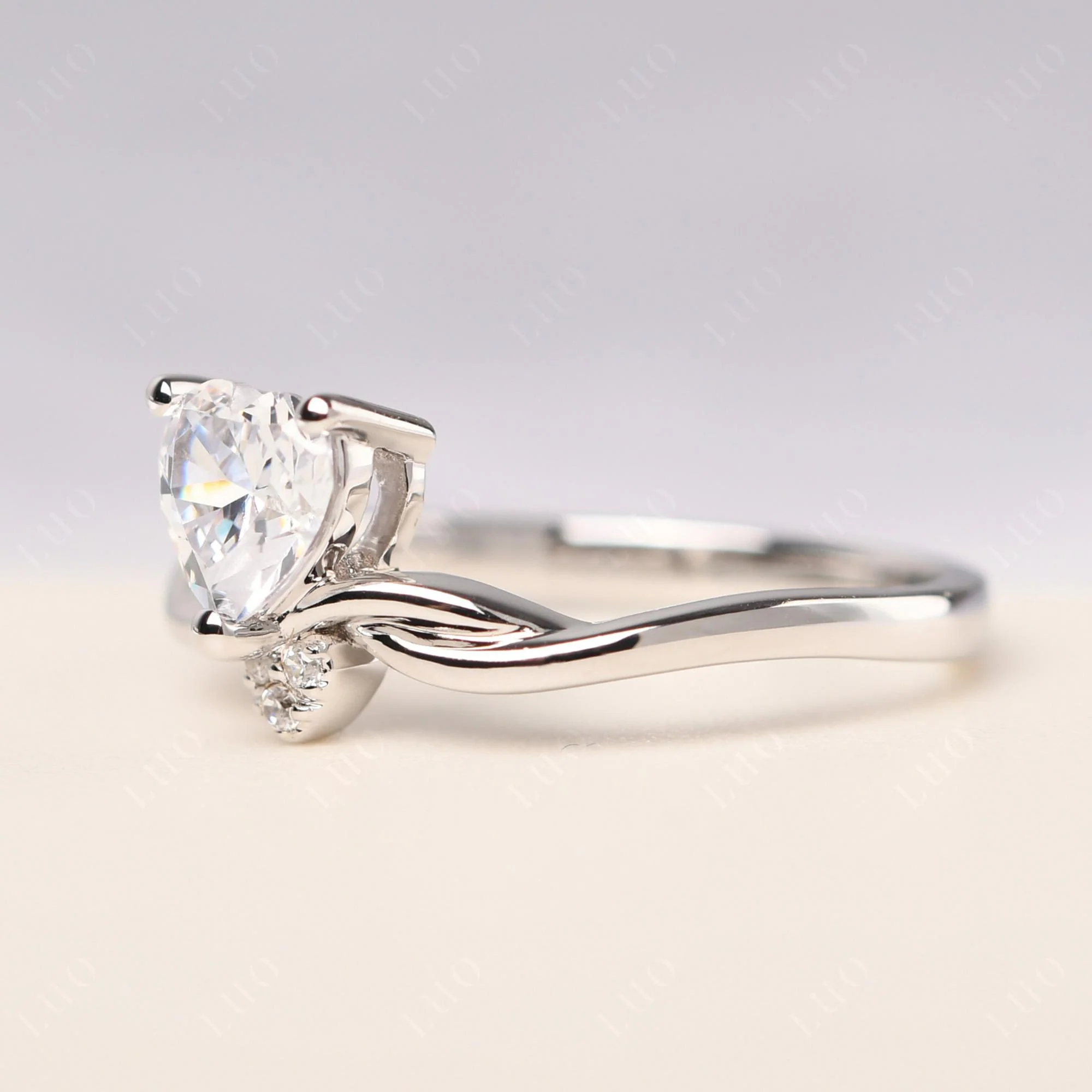 Cubic Zirconia Twisted Heart Ring - Image 11