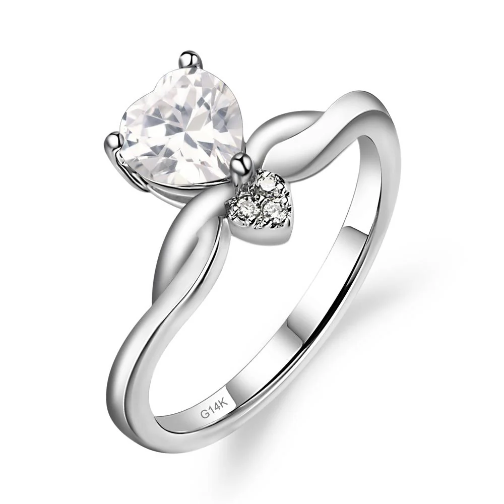 Cubic Zirconia Twisted Heart Ring - Image 3