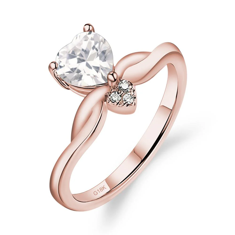 Cubic Zirconia Twisted Heart Ring - Image 9