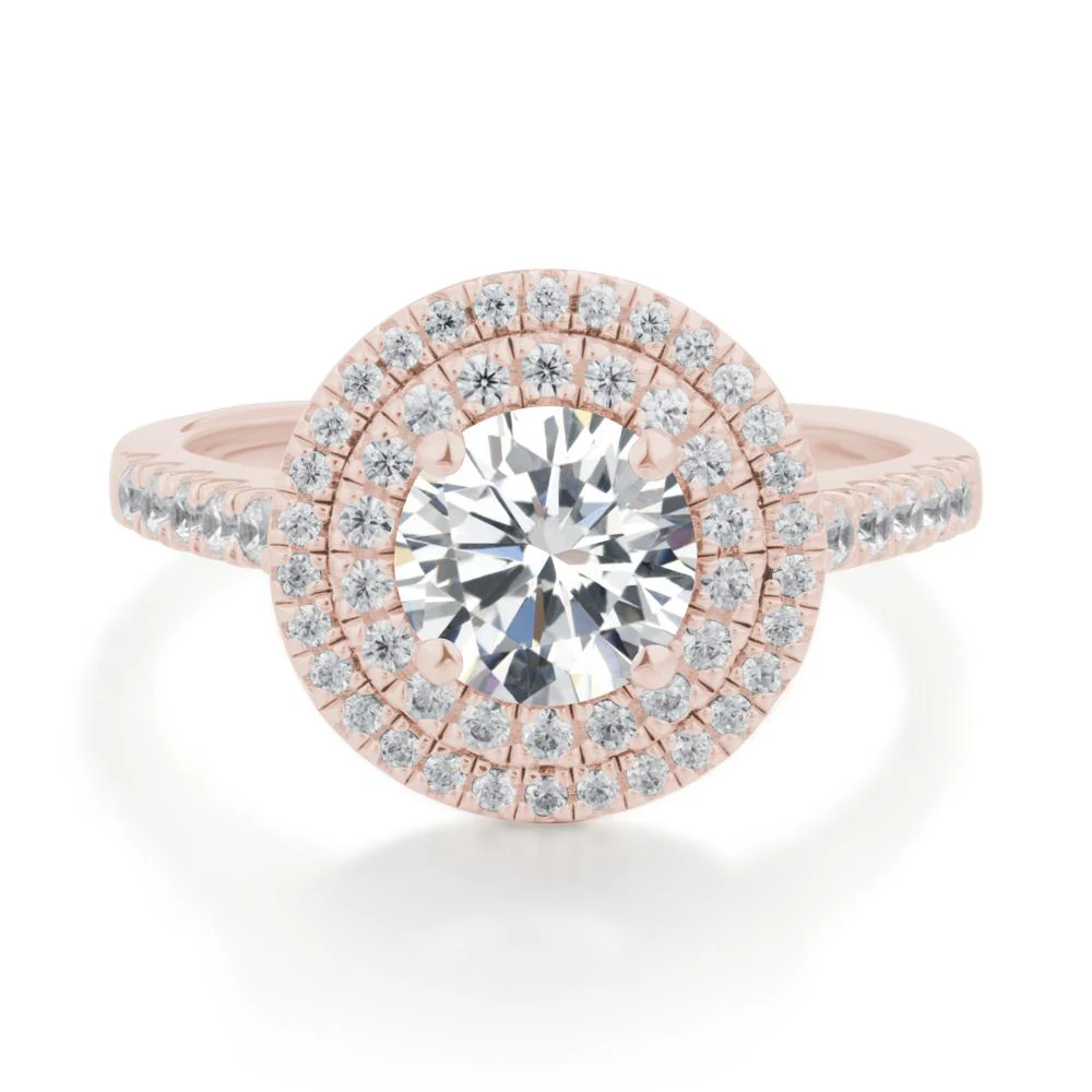Cubic Zirconia Ring Double Halo