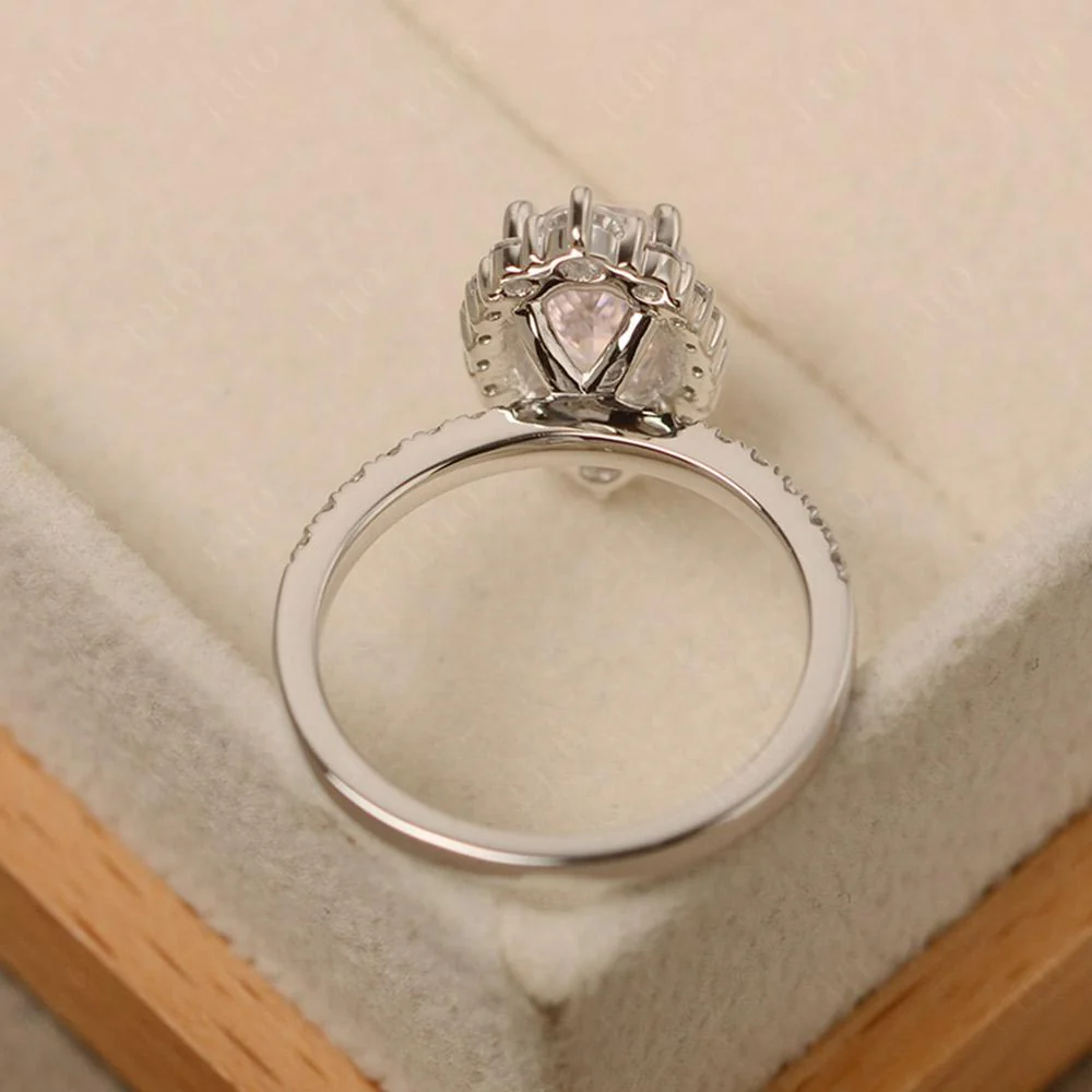 Oval Pink Cubic Zirconia Halo Cluster Ring - Image 12