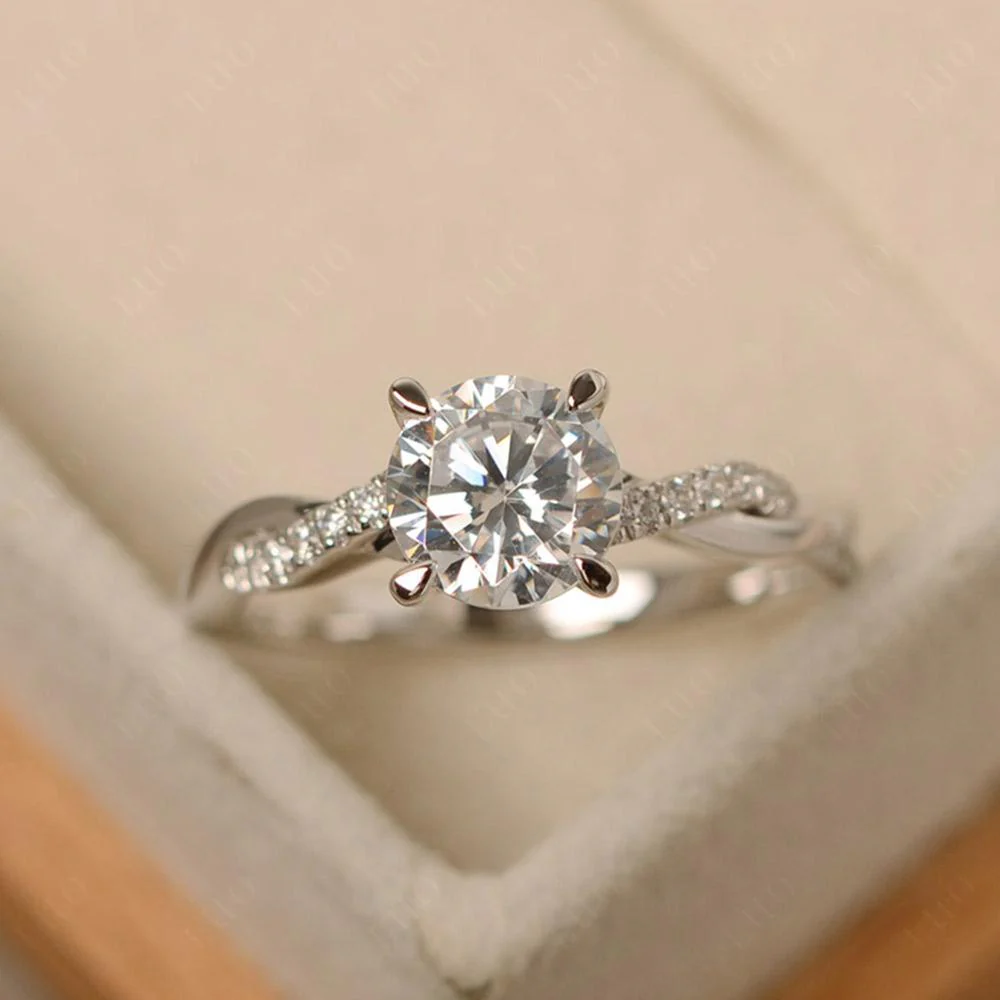 Cubic Zirconia Twisted Engagement Ring - Image 29