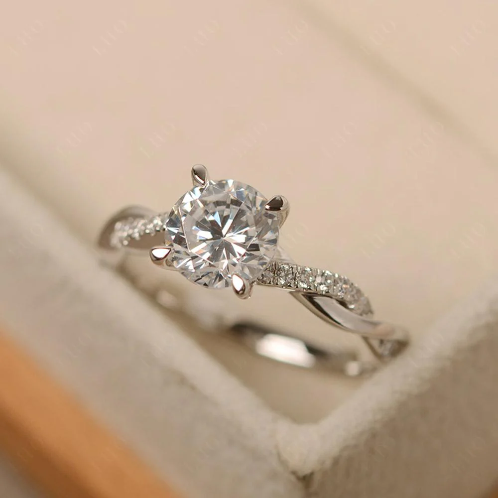 Cubic Zirconia Twisted Engagement Ring - Image 30