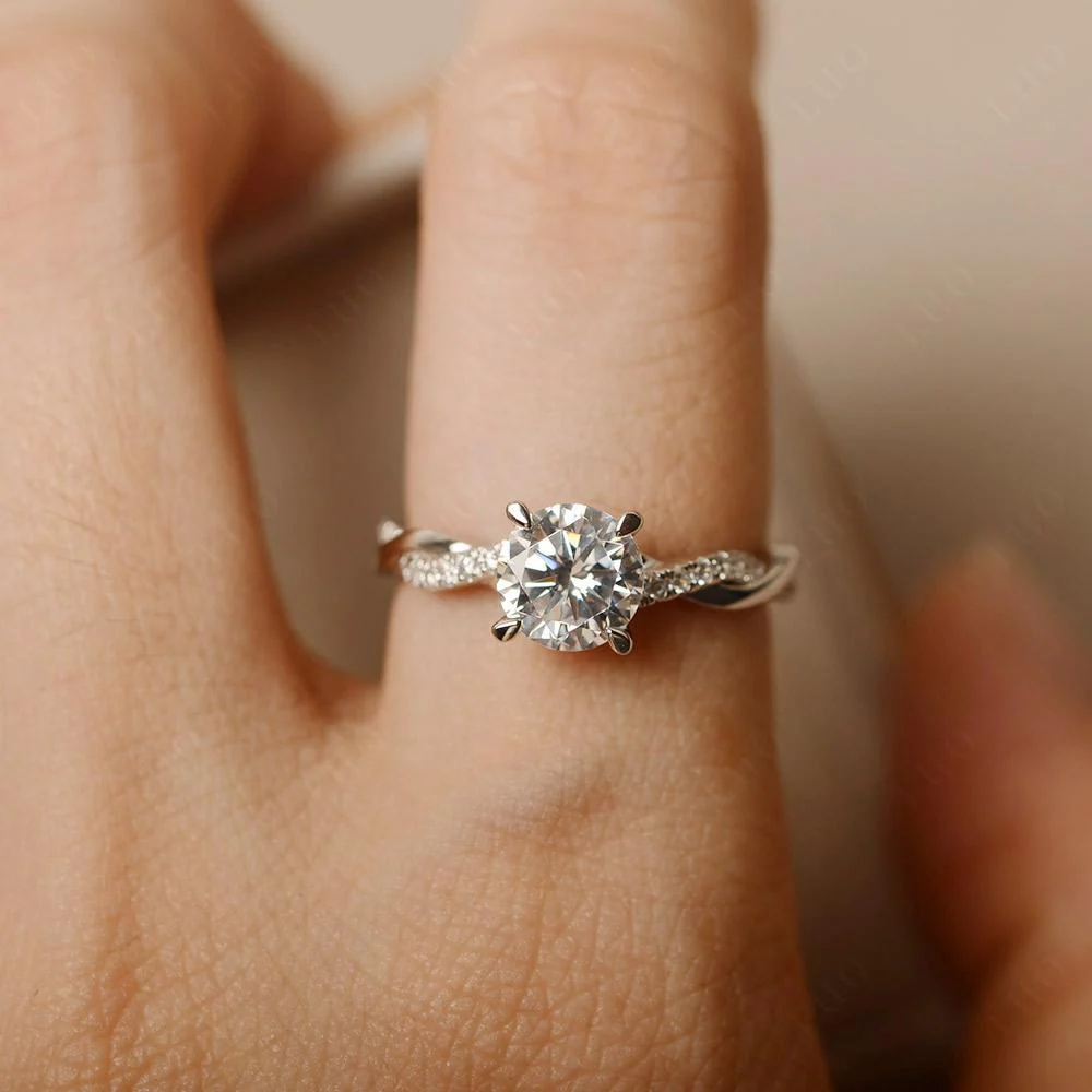 Cubic Zirconia Twisted Engagement Ring - Image 33